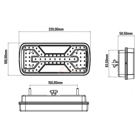 HÁTSÓLÁMPA X-SPIDER JOBB, TOLATÓS