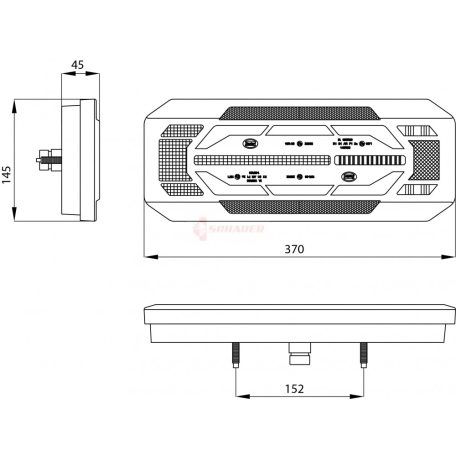 LED HÁTSÓLÁMPA DINAMIKUS IRÁNYJELZŐVEL JOBB 10-30V