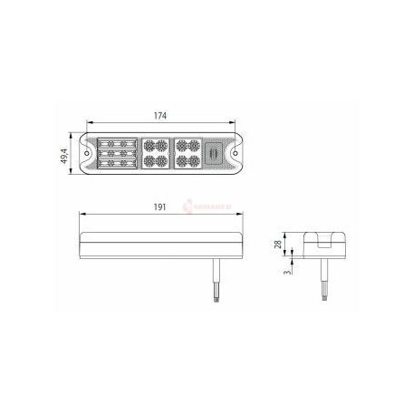 HÁTSÓLÁMPA LED 12/24V 4 FUNKCIÓS