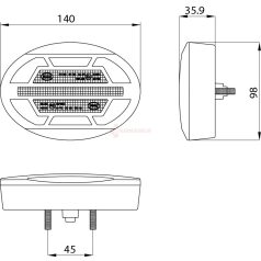 LED HÁTSÓLÁMPA MUNKAGÉPRE BEÉPÍTHETŐ 10-30V