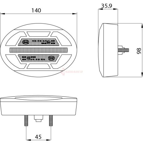 LED HÁTSÓLÁMPA MUNKAGÉPRE BEÉPÍTHETŐ 10-30V