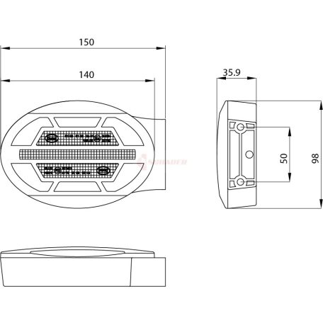 LED HÁTSÓLÁMPA MUNKAGÉPRE OLDALSÓ FELFOGATÁSSAL 10-30V