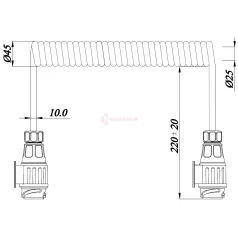 SPIRÁLKÁBEL 13P. 12V 3M