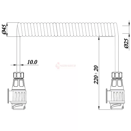 SPIRÁLKÁBEL 13P. 12V 3M