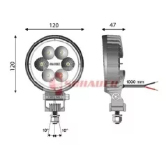 CARBONLUX MUNKALÁMPA KEREK LED 10-30V