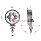 CARBONLUX MUNKALÁMPA KEREK DEUTSCH CSATLAKOZÓS LED 10-30V