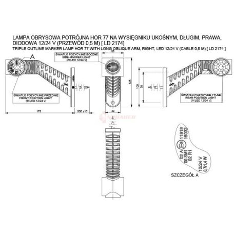 SZÉLESSÉGJELZŐ LED 12/24V JOBB