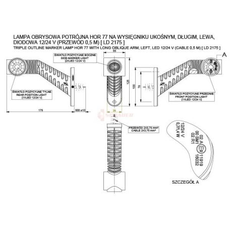 SZÉLESSÉGJELZŐ LED 12/24V BAL