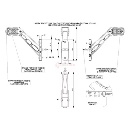 SZÉLESSÉGJELZŐ LED 12/24V JOBB