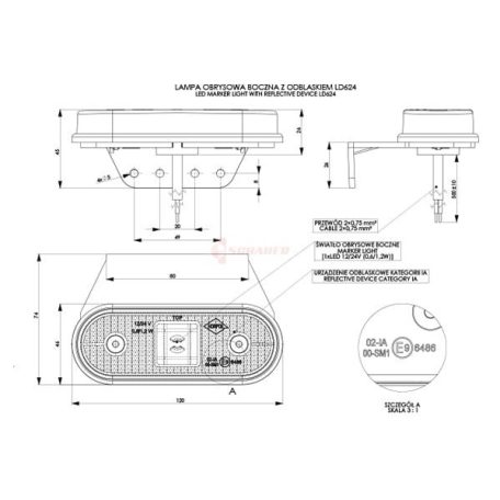 OLDALHELYZETJELZŐ LED 12/24V TARTÓVAL