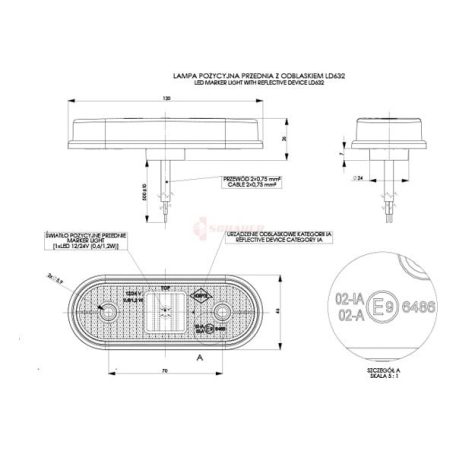 HELYZETJELZŐ FEHÉR LED 12/24V HORPOL